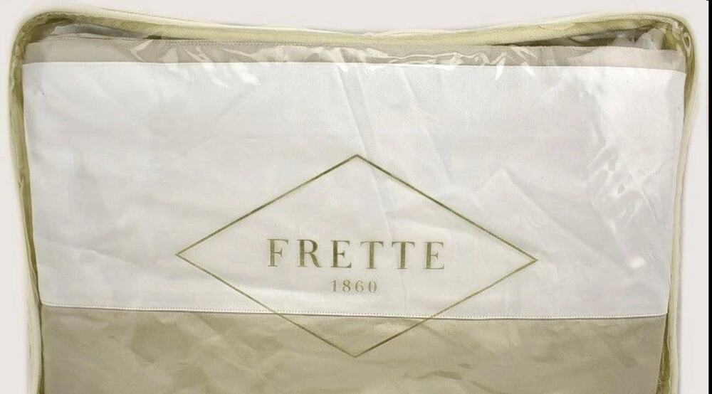 Frette 1860 Flying Cotton Sateen FULL / QUEEN Duvet Cover White / Sand